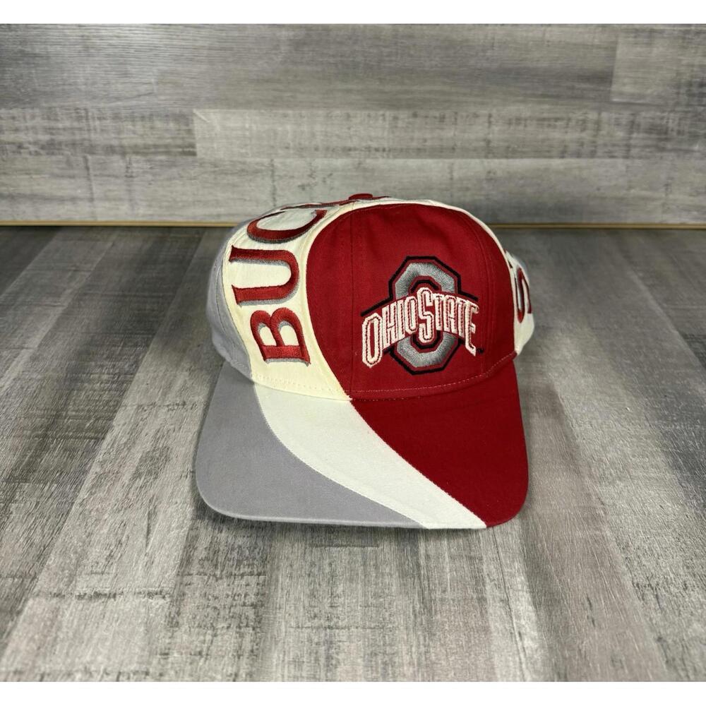 Vintage 90’s Ohio State Buckeyes OSU Twins Enterprise Snapback Hat Cap VTG Swirl